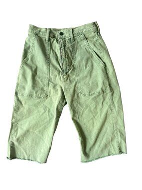 MOTHER  High Rise Wrapper Patch Spring Ankle- Army Green-28 *ALTERED*- Shorts